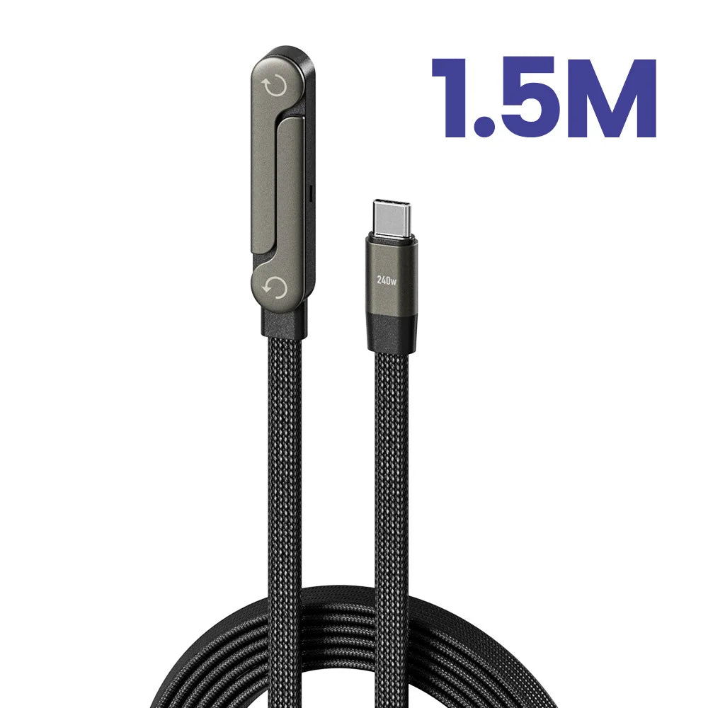 charge rapide 240W, câble coudé, Type-C vers Type-C, compatible Xiaomi, Samsung, OnePlus.